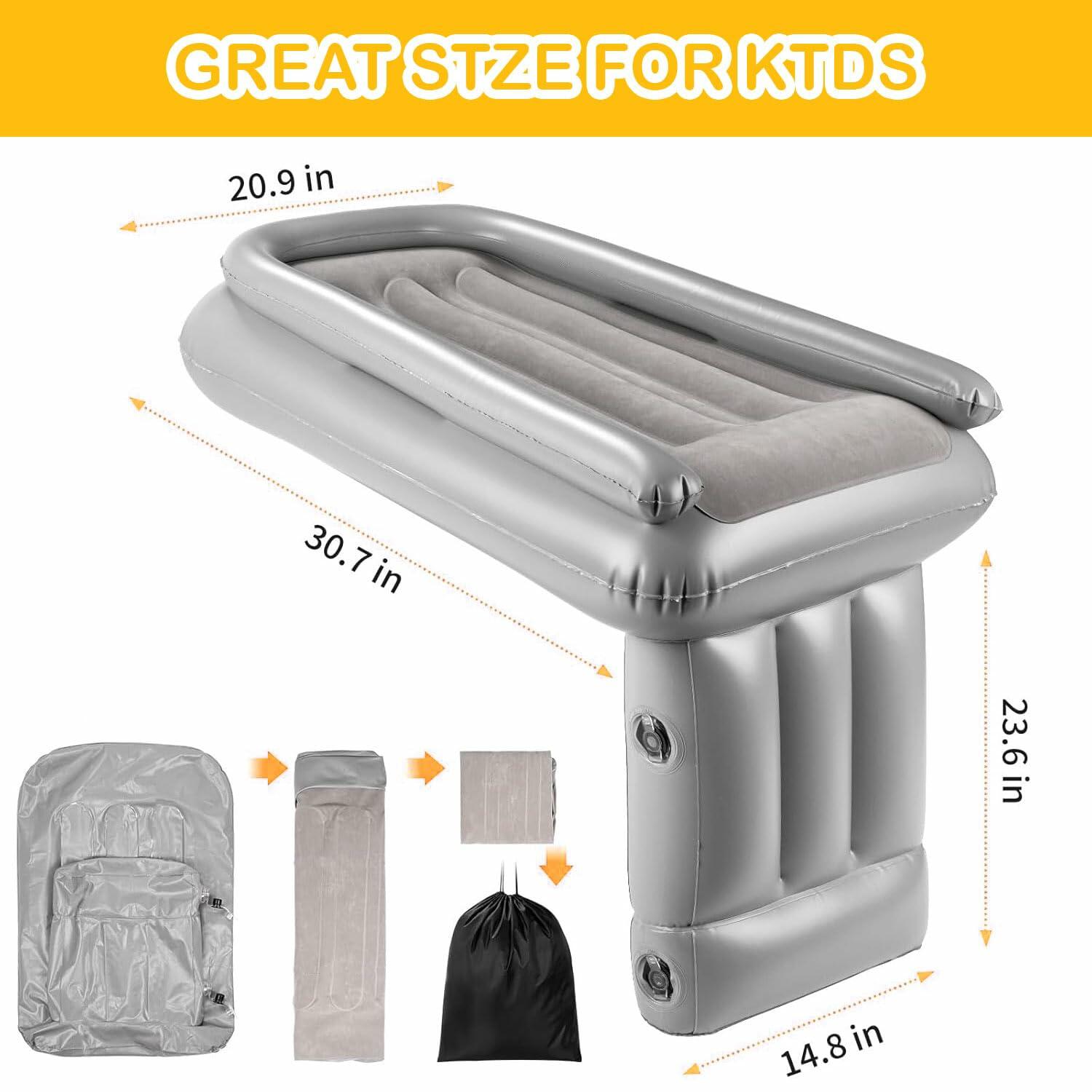 Maigandamai Inflatable Toddler Airplane Bed Travel Bed Grey 30.7x20.9x23.6"