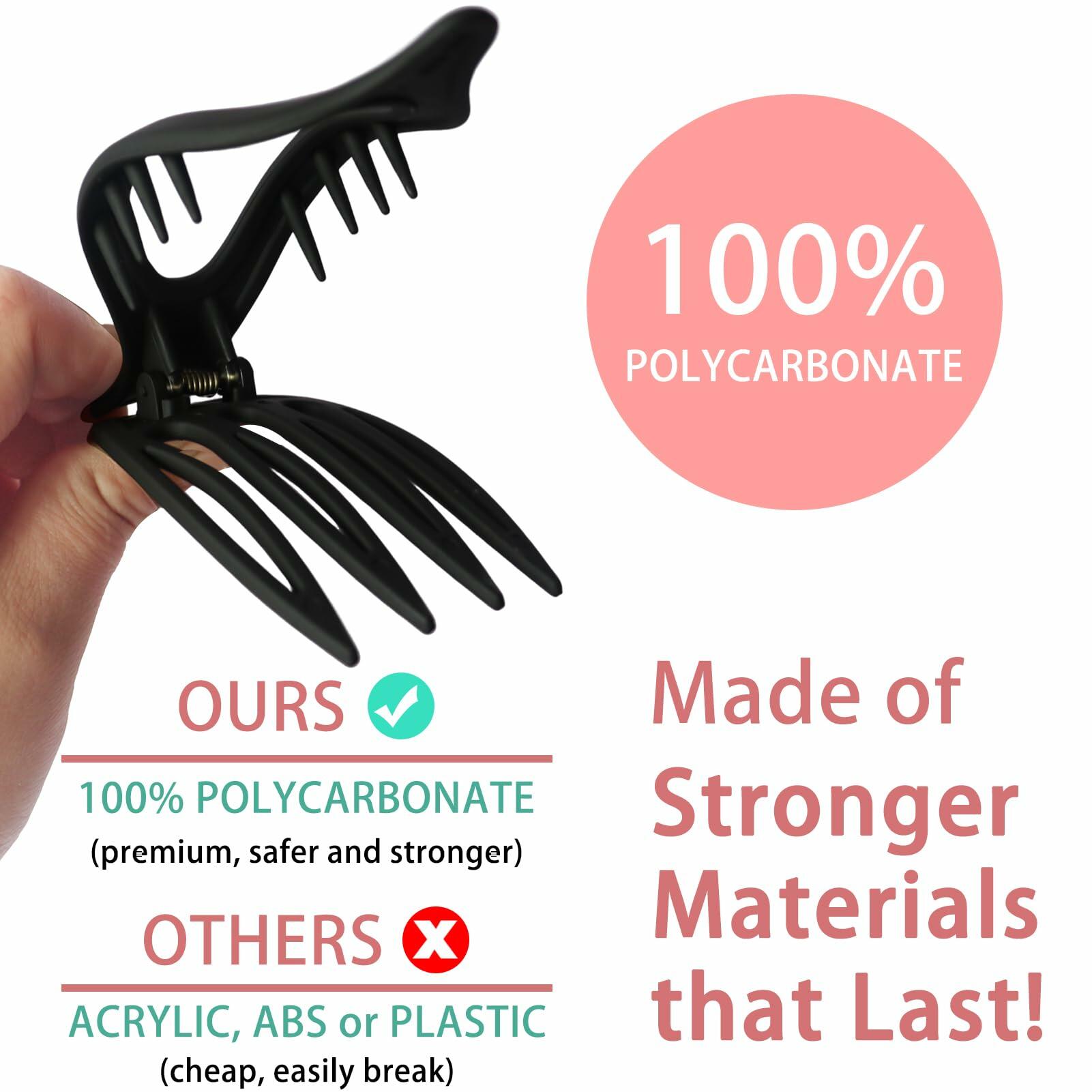 GKETN 6 Pack Flat Hair Claw Clips Matte Neutral Color Duck Billed Barrettes