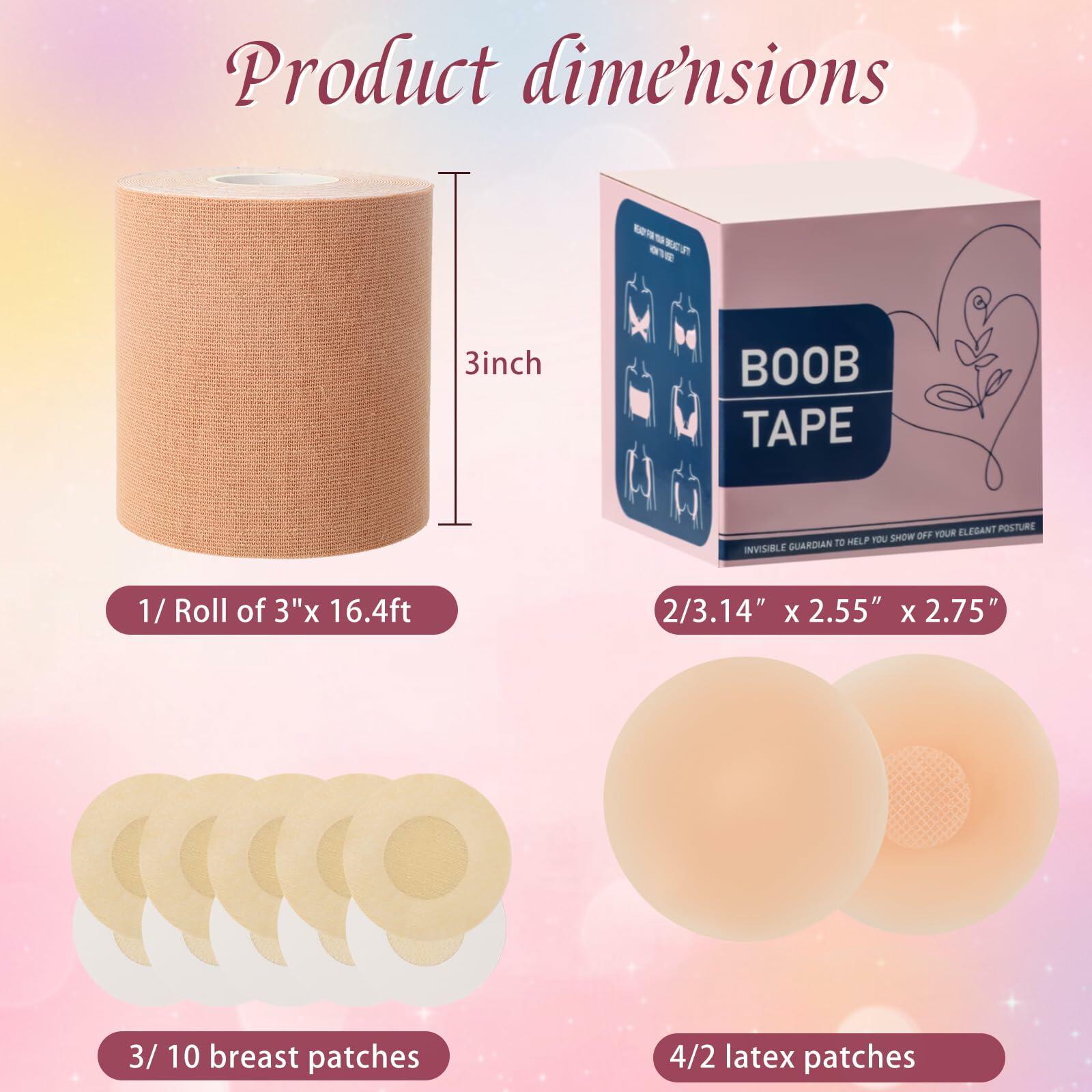 LOYAL BOOK Boob Tape Breast Lift Silicone Nipple Covers Beige 2''round 12pcs