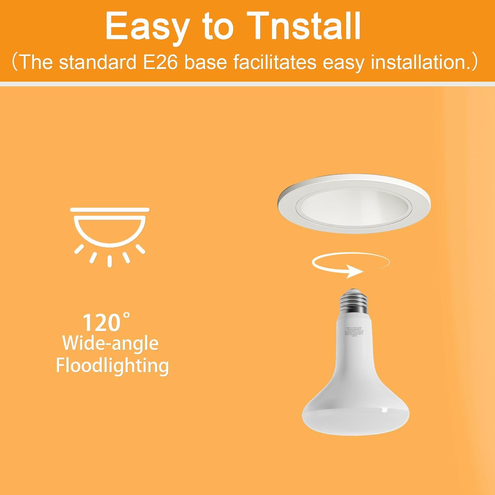 novapollo LED BR30 Flood Light Bulbs 8W 2700K Soft White E26 Base 6 Pack