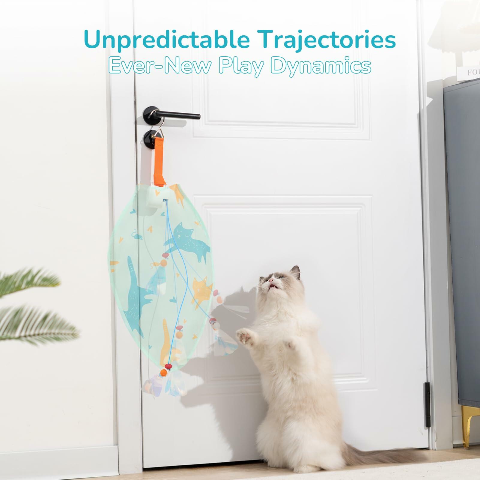 Zenjo Rechargeable Automatic Cat Feather Teaser Toy Motion Activated Color