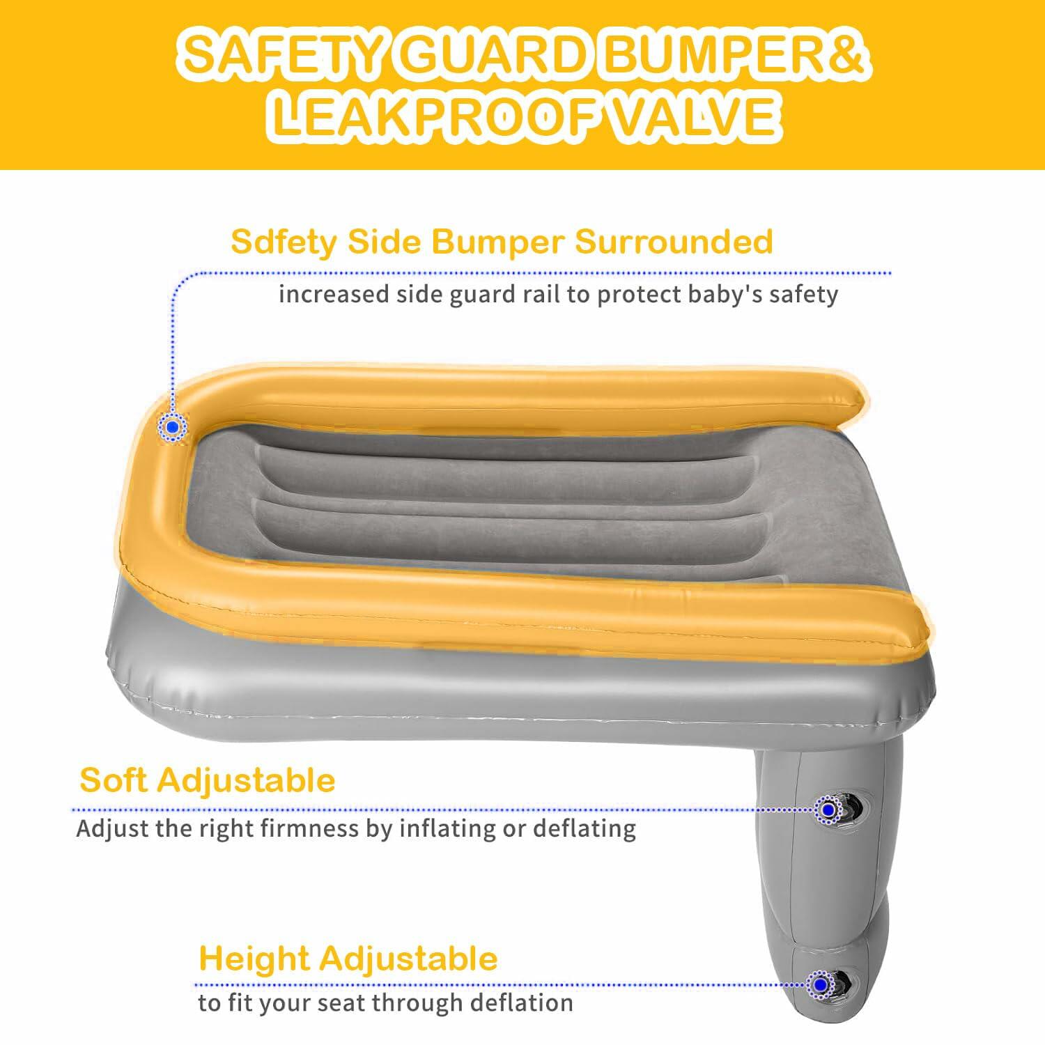 Maigandamai Inflatable Toddler Airplane Bed Travel Bed Grey 30.7x20.9x23.6"
