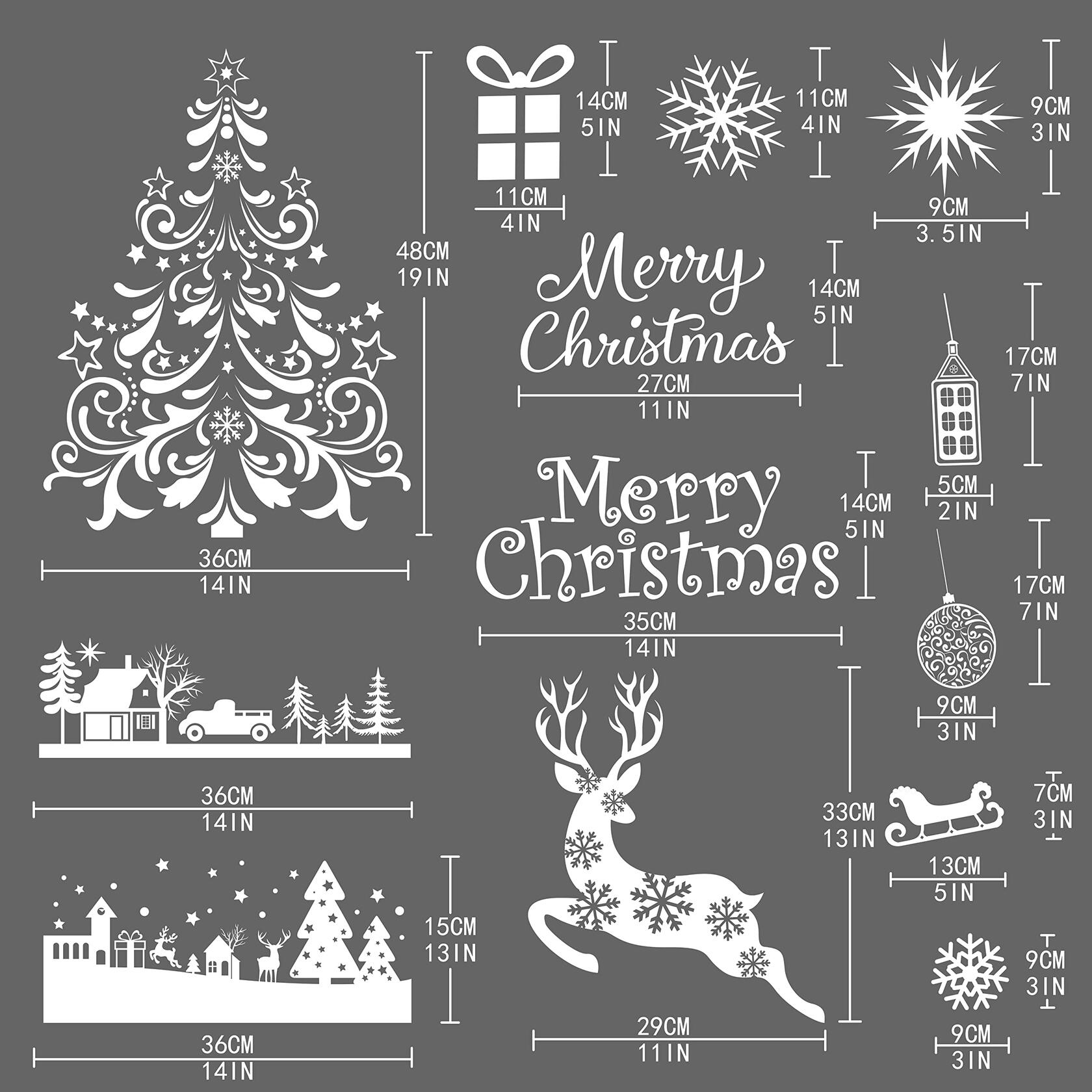 LOKIPA Christmas Window Clings Large Black Snowflakes Decals for Window