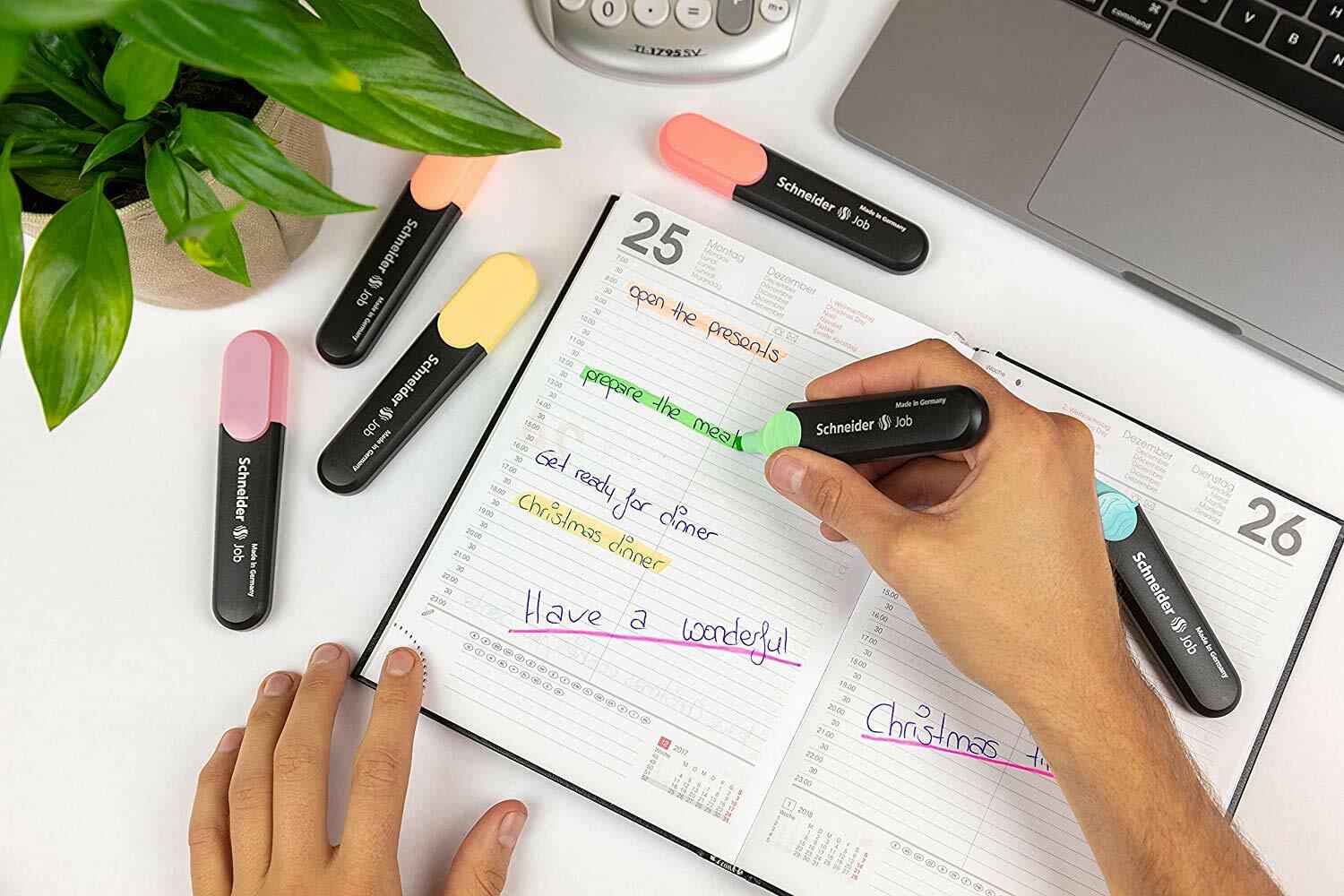 Schneider Highlighter Textmarker Job Pastell Set 6 Stück 50-115097