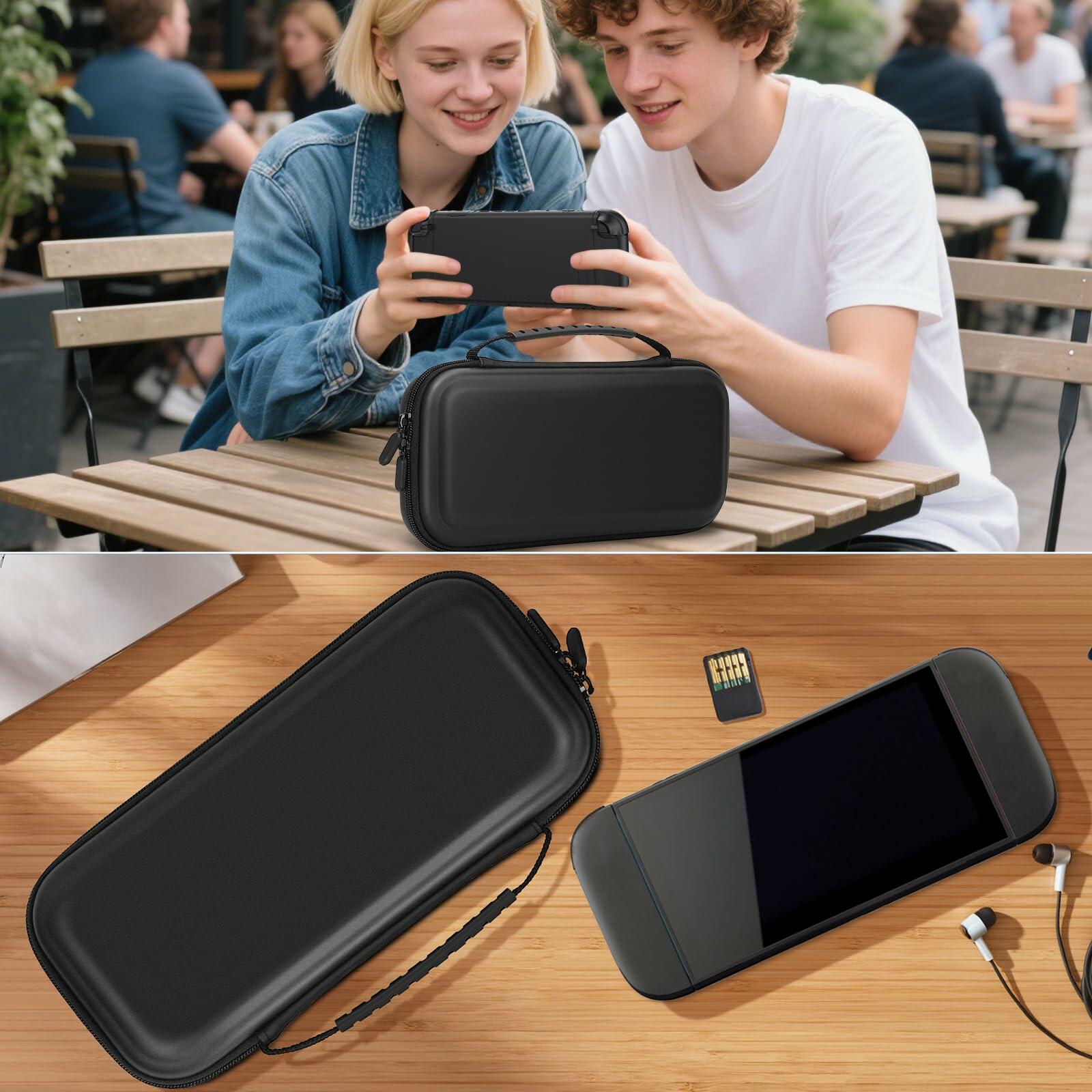 MIXPOET Switch 2 Carrying Case 10 Game Card Slots Portable Pouch Black