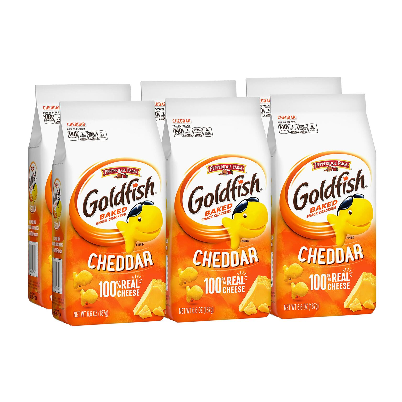 BestBy12/25 Goldfish Cheddar Snack Crackers 6.6oz 6ct Box