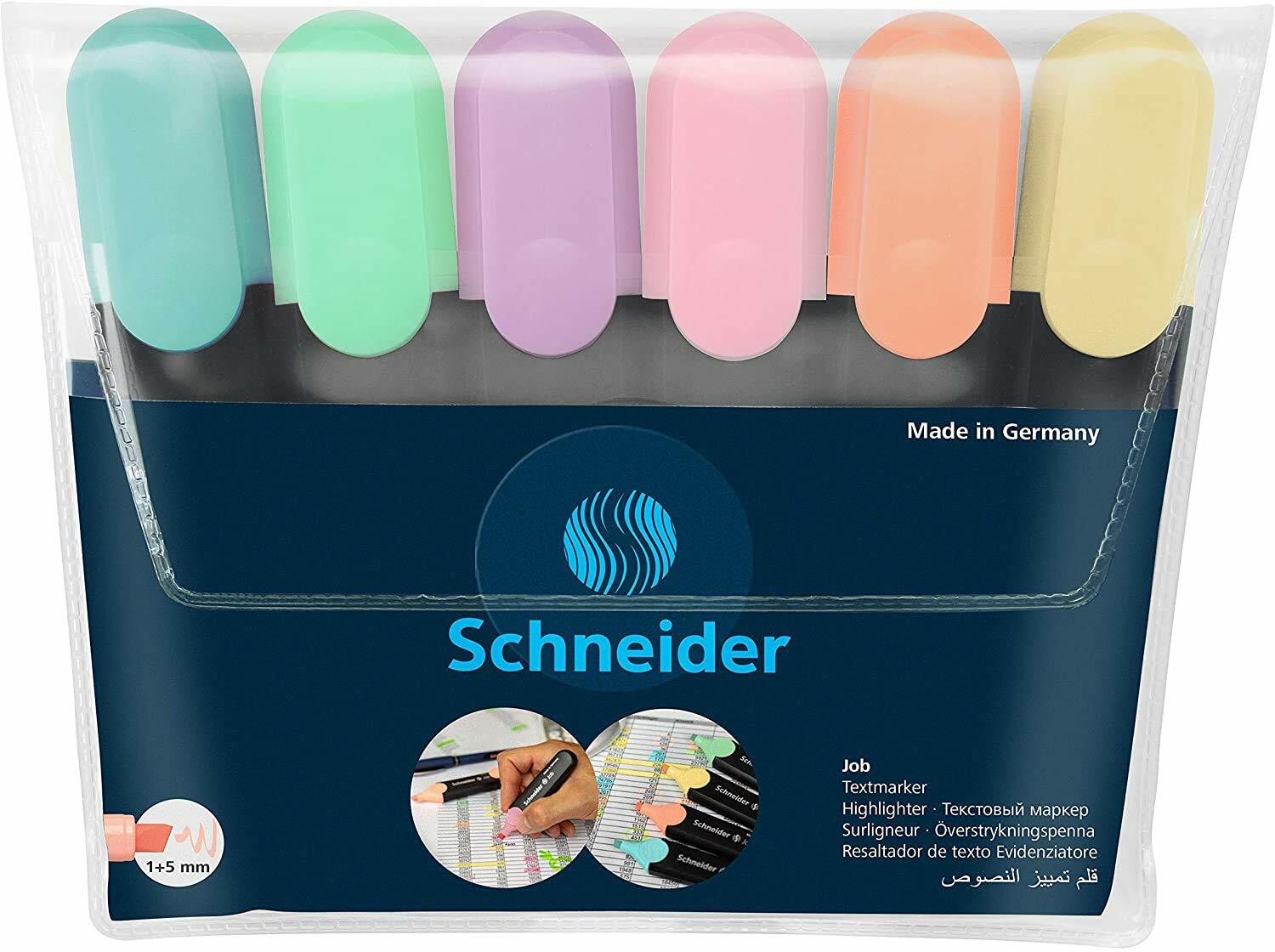 Schneider Highlighter Textmarker Job Pastell Set 6 Stück 50-115097