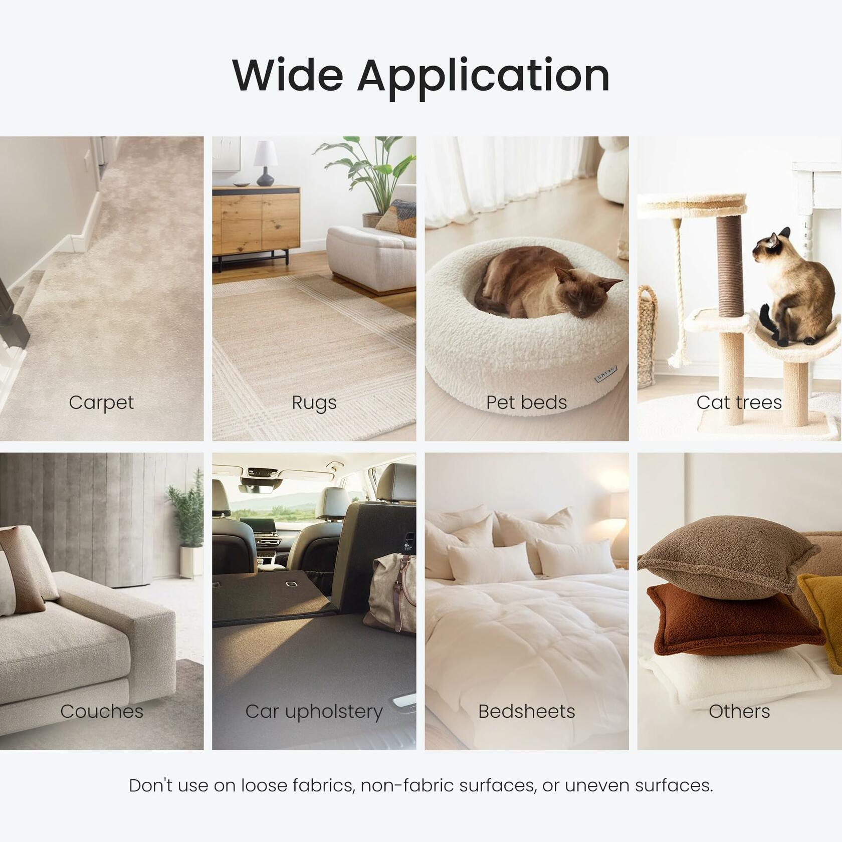 dancemoon Pet Hair Removal Brush Reusable Fabric-Friendly for Couch Car Rug