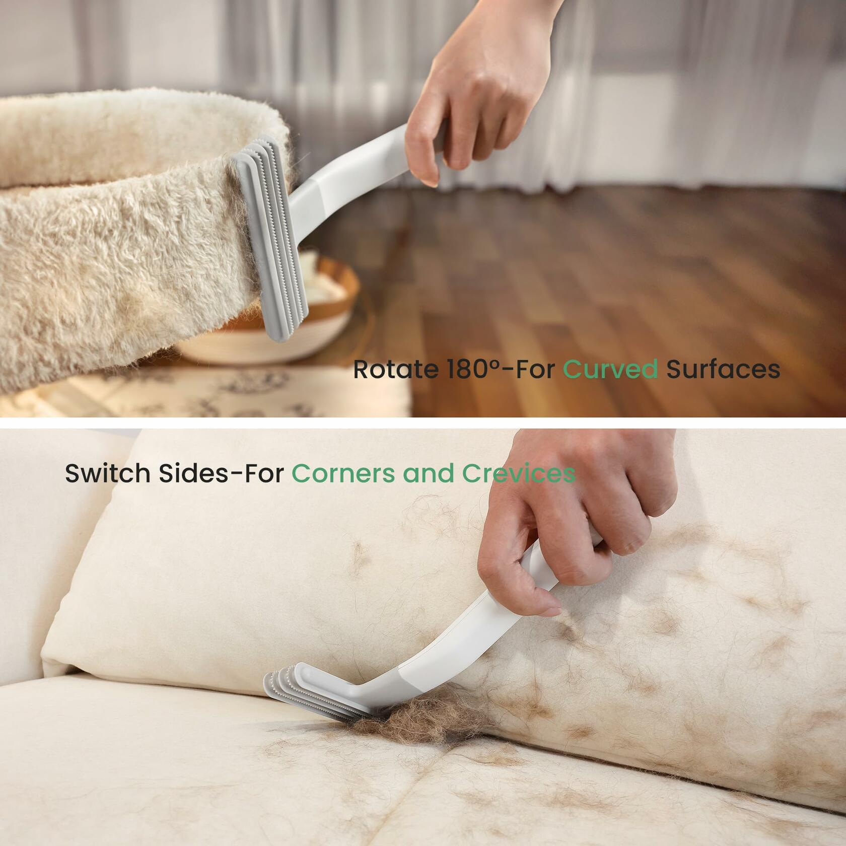 dancemoon Pet Hair Removal Brush Reusable Fabric-Friendly for Couch Car Rug