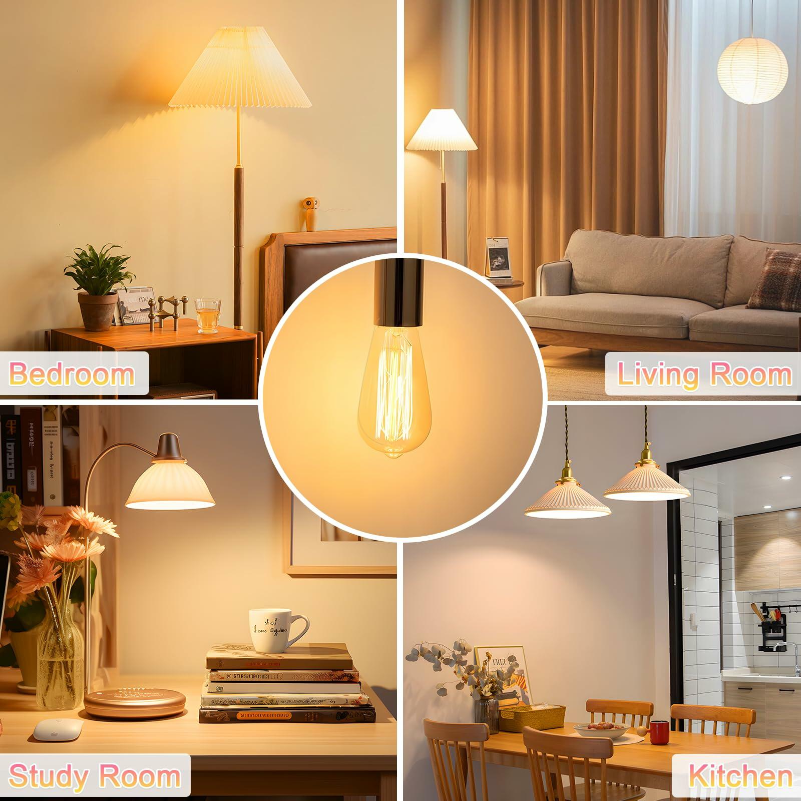 novapollo Edison 5.5W 60W Equivalent Dimmable LED Bulbs E26 Soft White 12 Pack