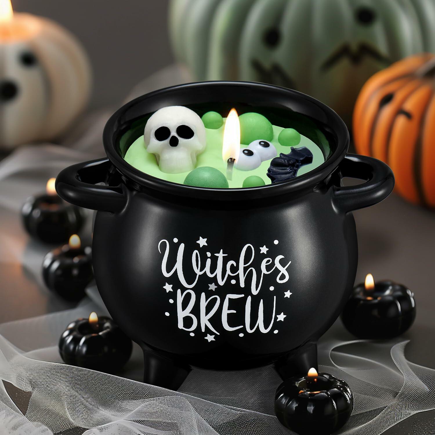 Kederwa Halloween Witch Brew Candle 14oz Black Ceramic Scented