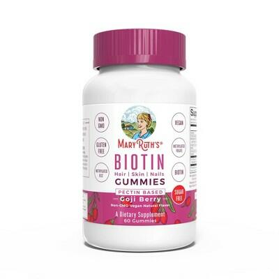BestBy06/27 MaryRuth's Biotin Vegan Gummy Hair Skin Nail Support 2500mcg 60ct