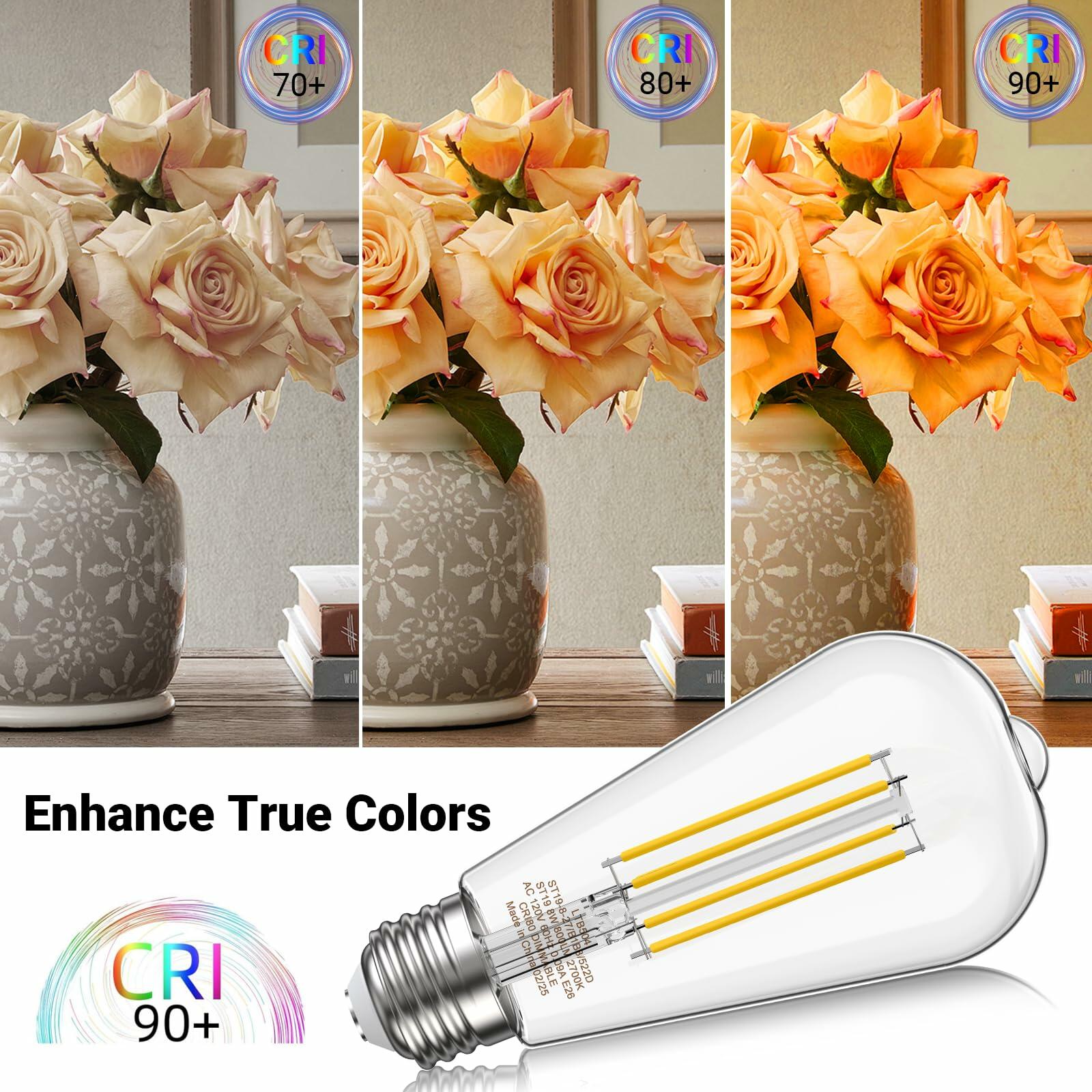 novapollo Edison 5.5W 60W Equivalent Dimmable LED Bulbs E26 Soft White 12 Pack