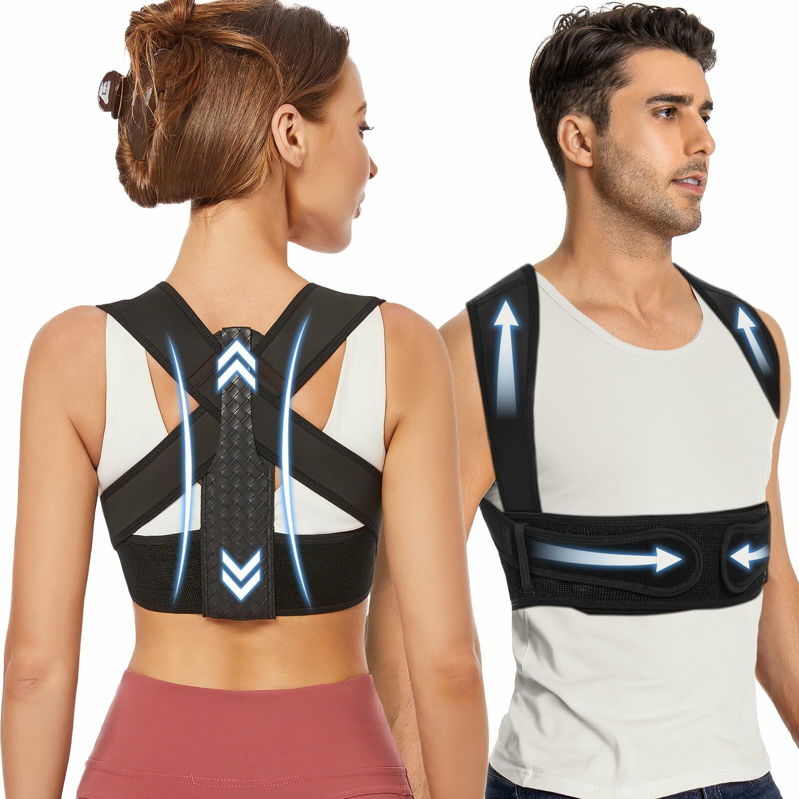 WNIEYO Posture Corrector Back Brace for Men & Women Black X-Large