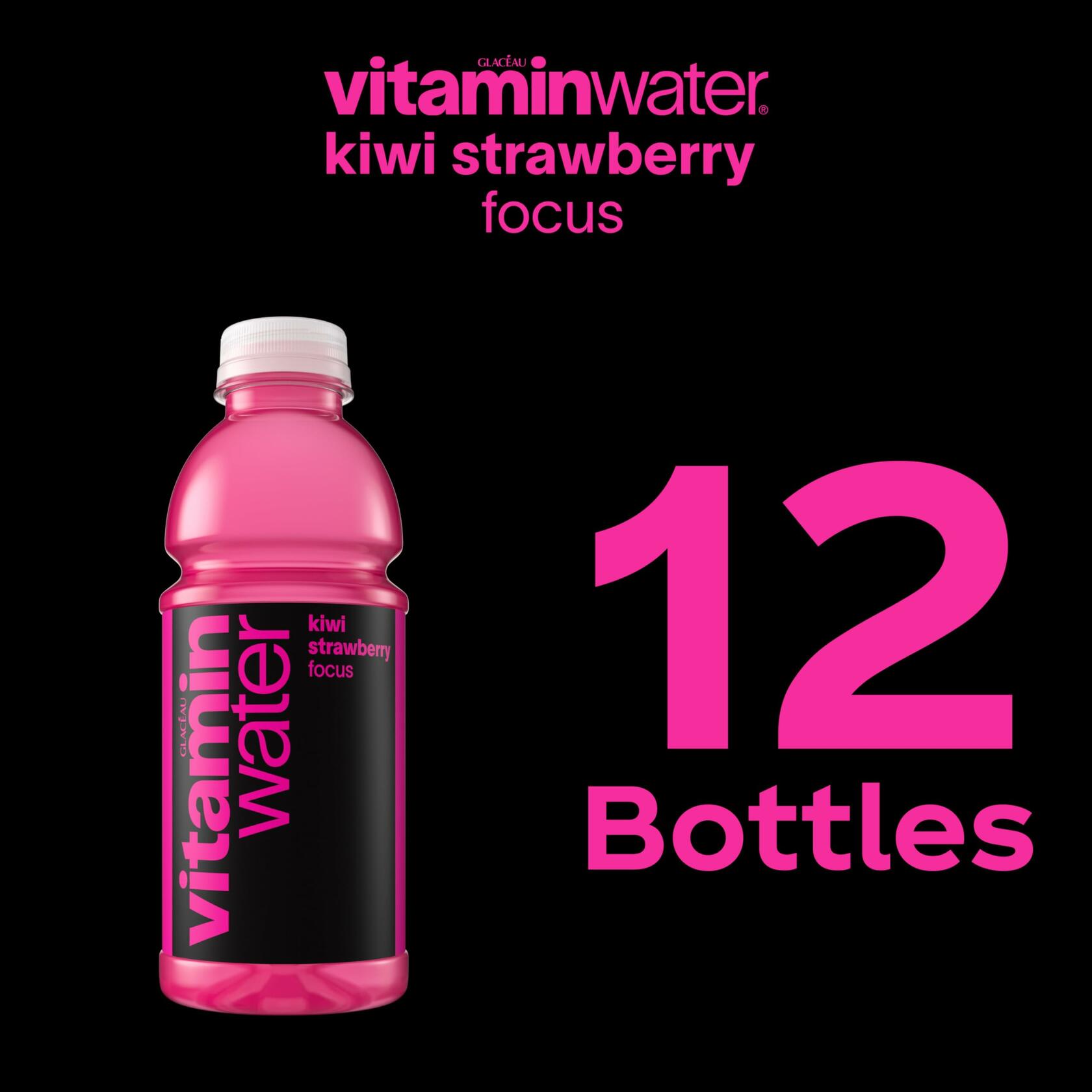 vitaminwater Focus Kiwi Strawberry Nutrient Enhanced Water Beverage 20oz 12 Pack