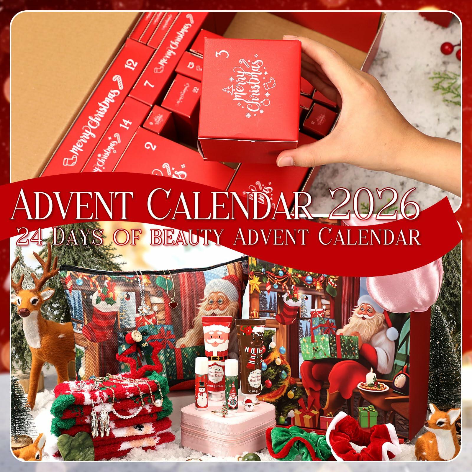 Lemosae Beauty Advent Calendar 2025 24 Days Xmas Countdown Gift Set Multicolor