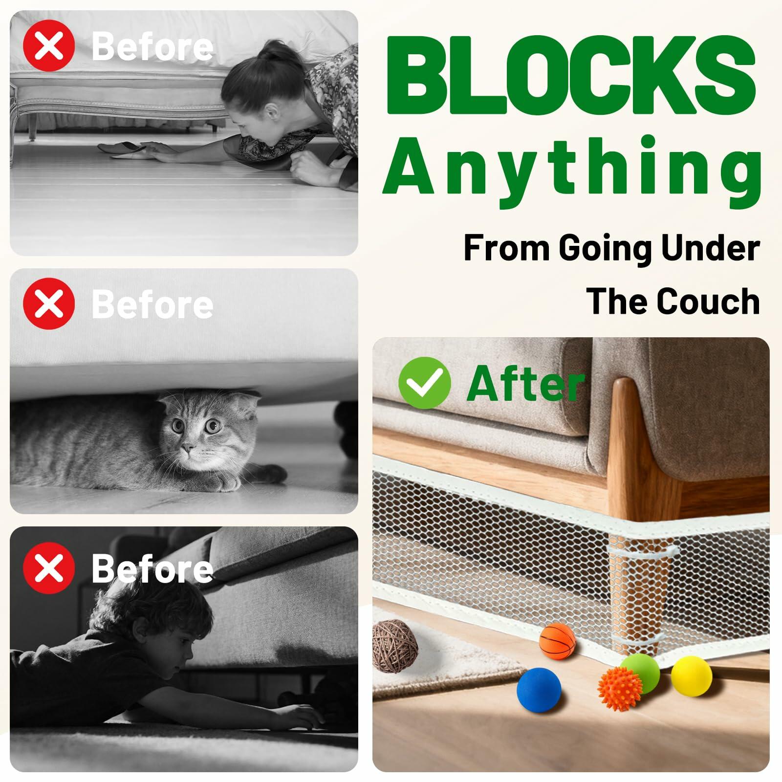 Niteguy Under Couch Blocker Adjustable Length Furniture Blocker Black 3.94x393.7