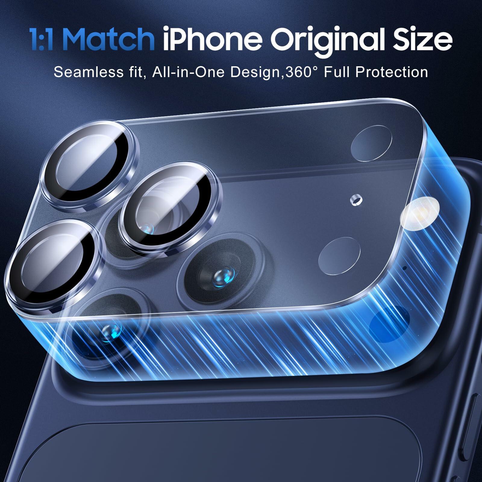 UniqueMe iPhone17 ProMax Camera Lens Protector 3 Pack Transparent Tempered Glass