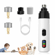 Generic Nail Grinder for Dogs Rechargeable USB LED Light 3 Speeds 1+2 Heads