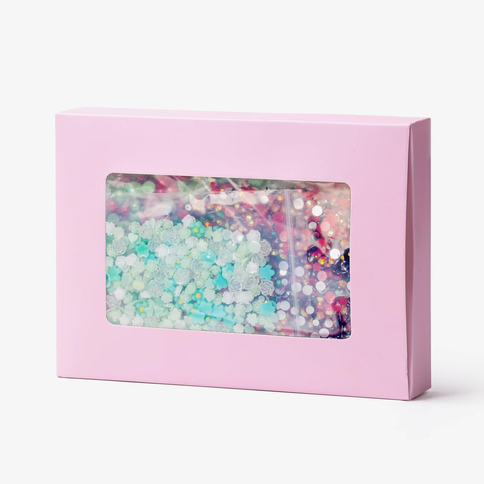 MYYKO 160g Christmas Flatback Rhinestones Half Pearls Mix Size 3-10mm Red Green