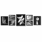 YiTanli Glass Collage Picture Frames 7 Pack Multi Sizes 11x14 8x10 5x7 Black
