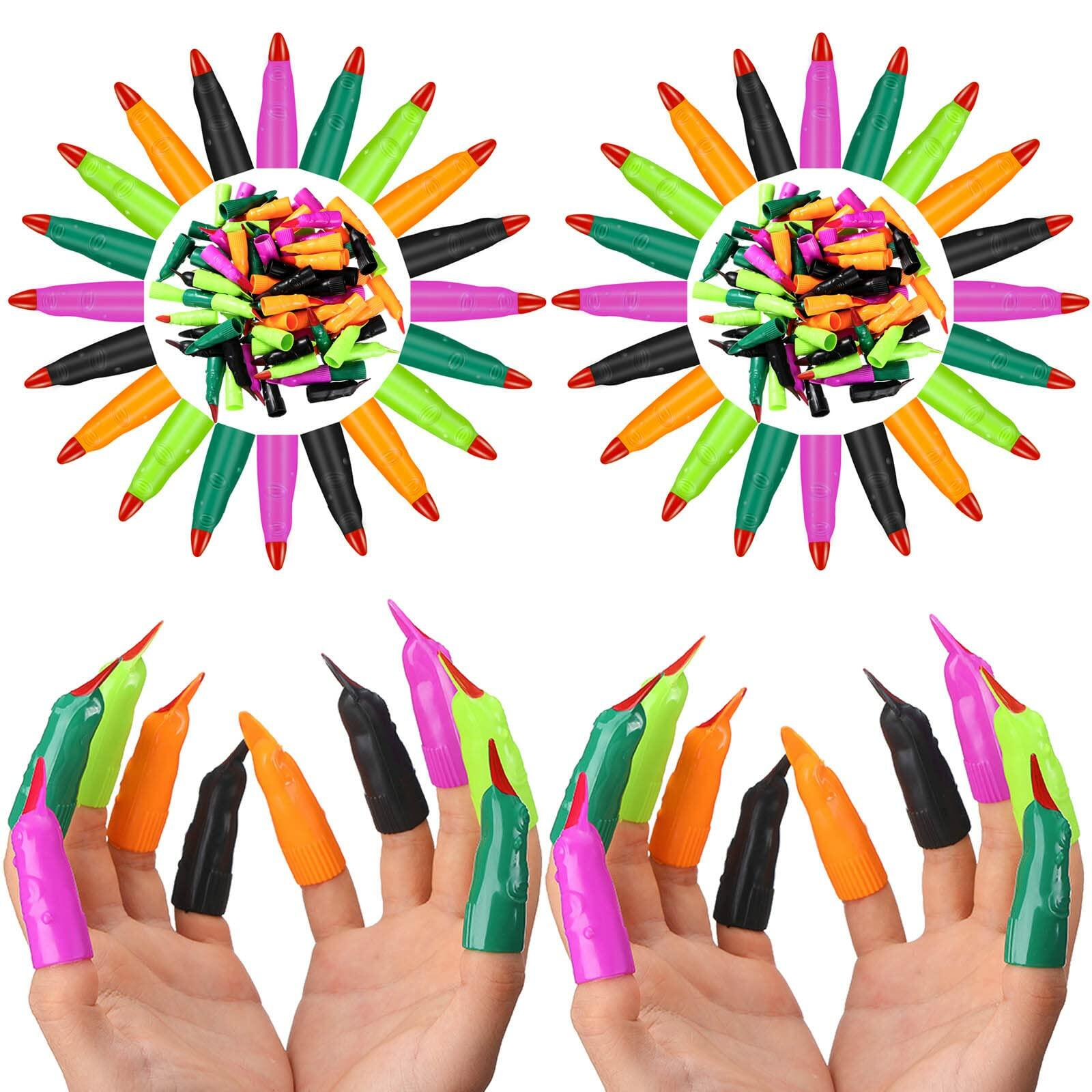 Sosation 150 Pcs Spooky Witch Fingers Fake Nails Black Halloween Gothic