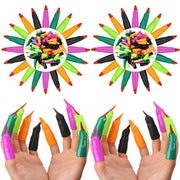 Sosation 150 Pcs Spooky Witch Fingers Fake Nails Black Halloween Gothic