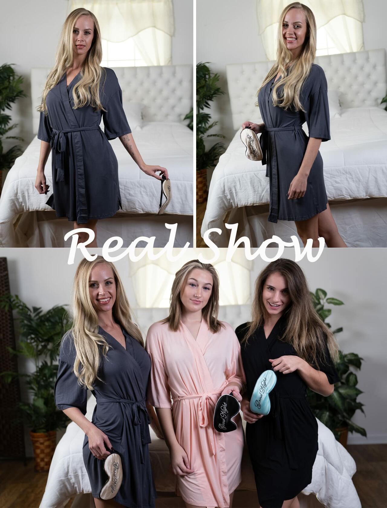 ADOME Womens Lightweight Kimono Robe Soft Sleepwear Pastel Pink Size S