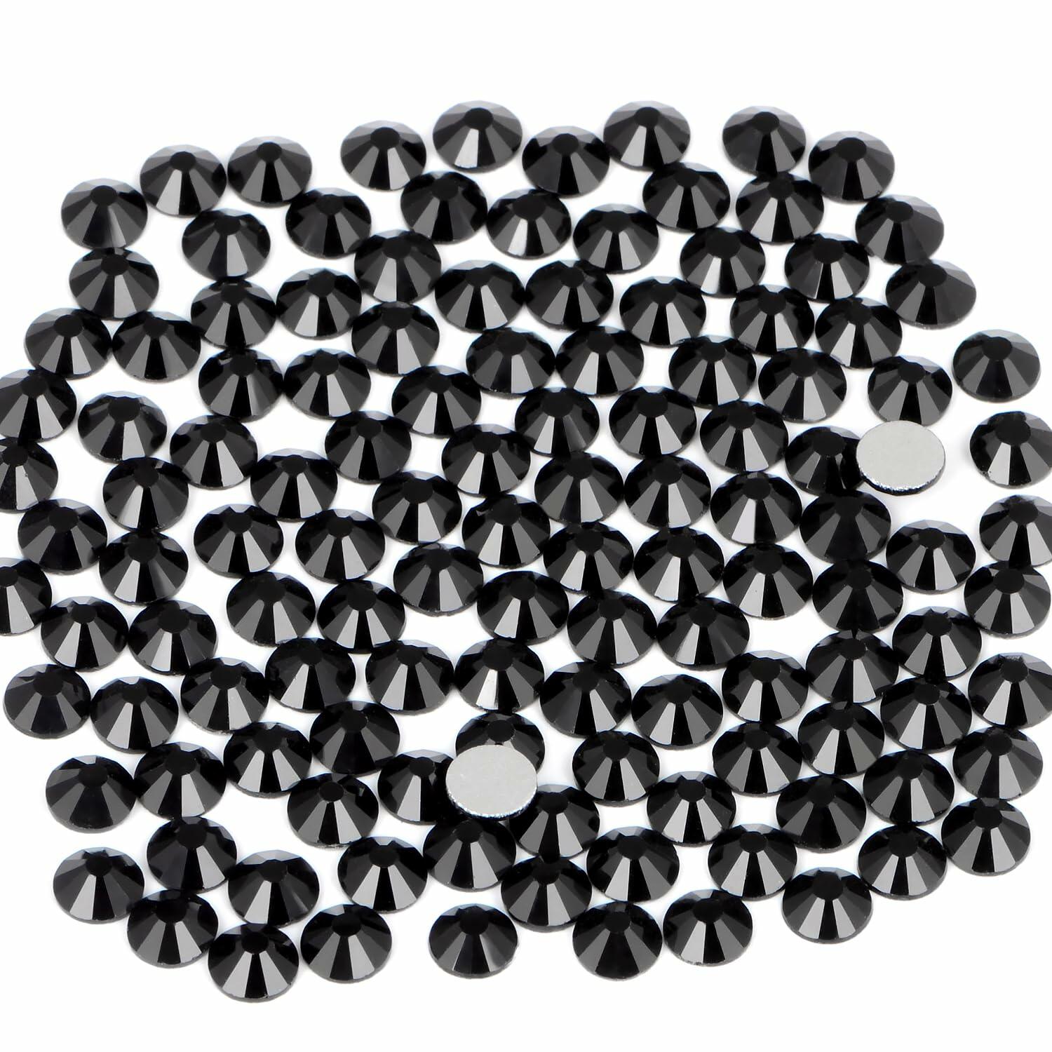 CMBYN Glue Fix Crystal Flatback Rhinestones 6.5mm ss30 288pcs Black