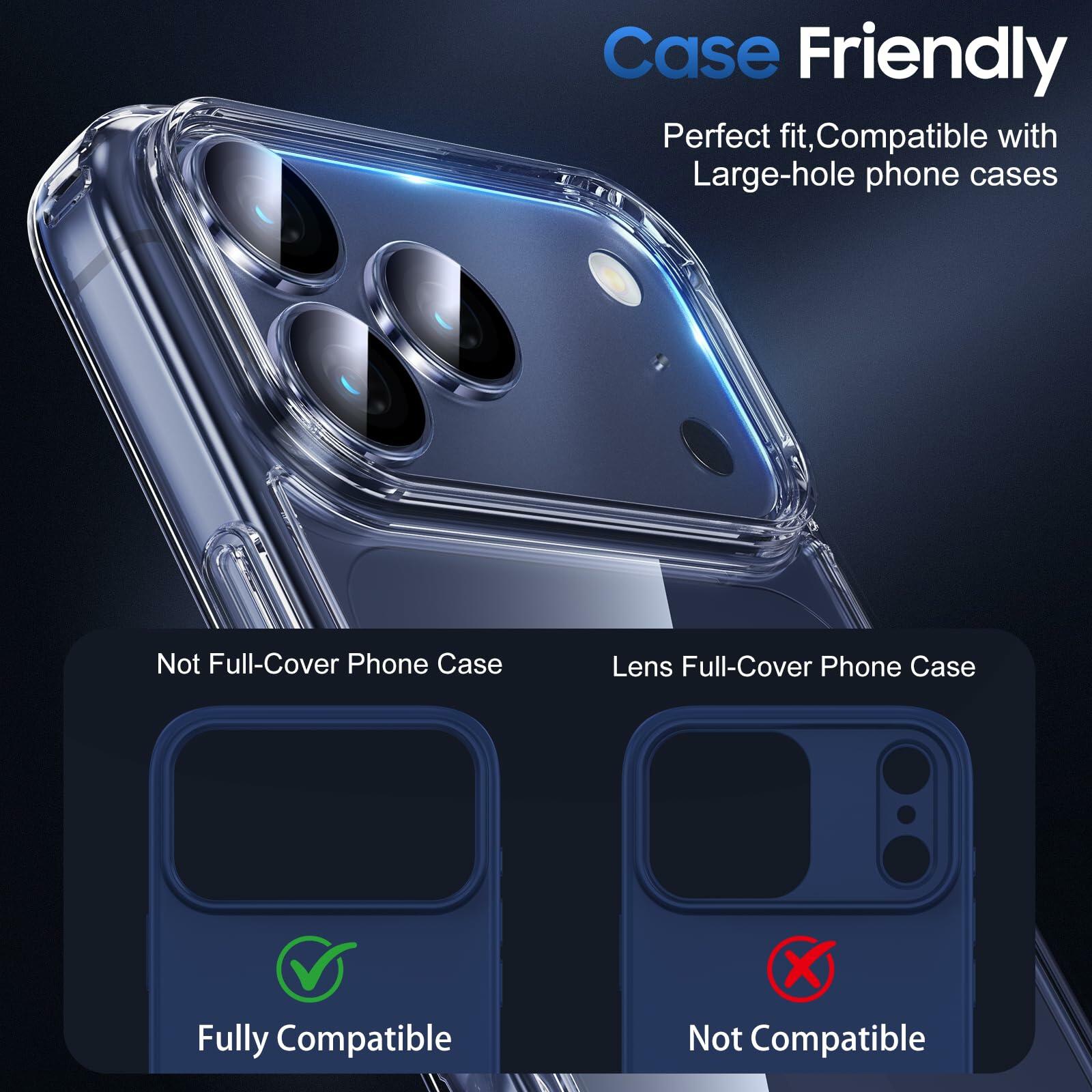 UniqueMe iPhone17 ProMax Camera Lens Protector 3 Pack Transparent Tempered Glass