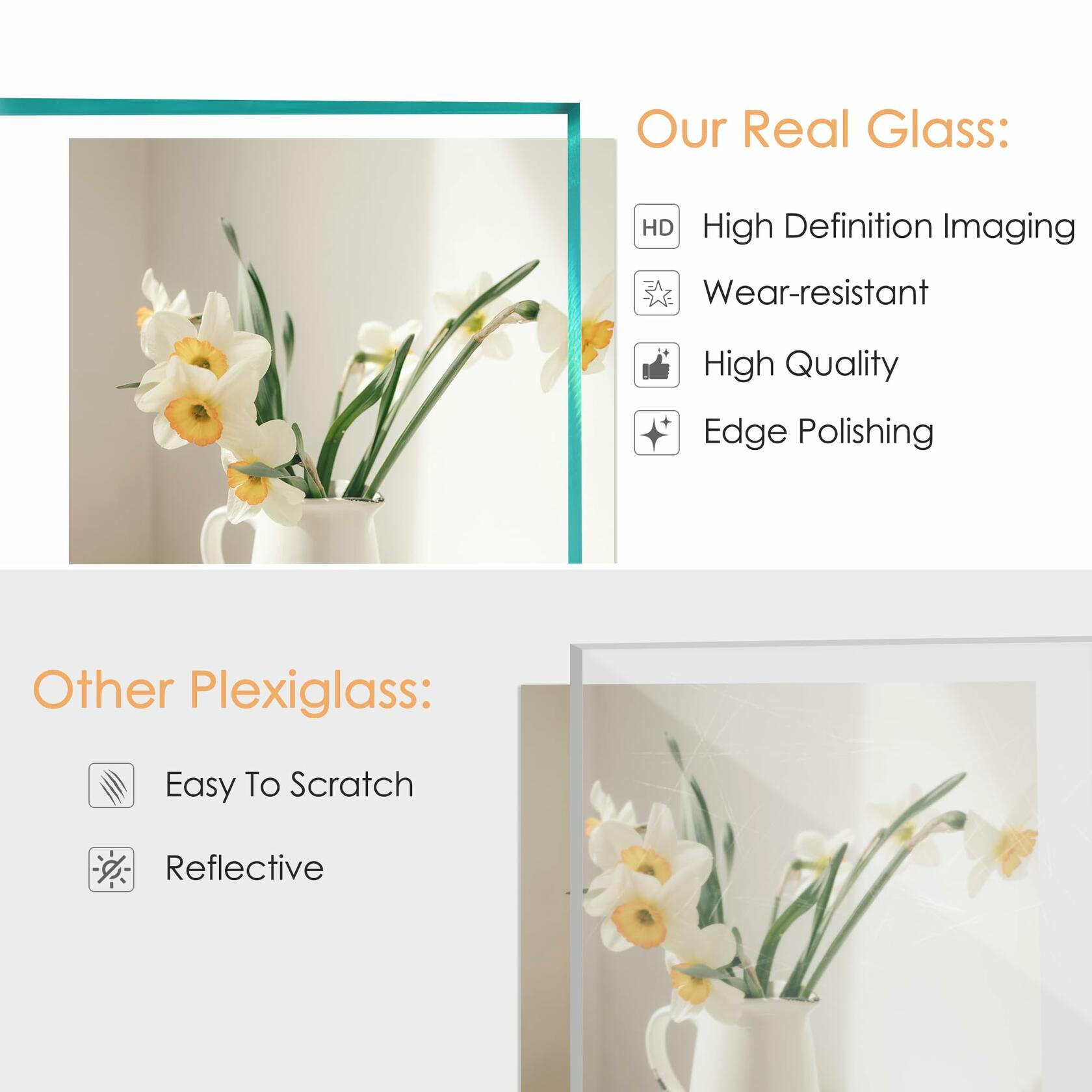 YiTanli Glass Collage Picture Frames 7 Pack Multi Sizes 11x14 8x10 5x7 Black