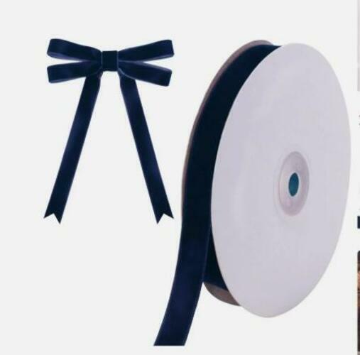 Coowayze Navy Blue Velvet Ribbon 1 Inch x 10 Yards Vintage Polyester