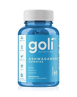 BestBy10/26 Goli Nutrition Ashwagandha Gummies Mixed Berry Flavor 60 Count