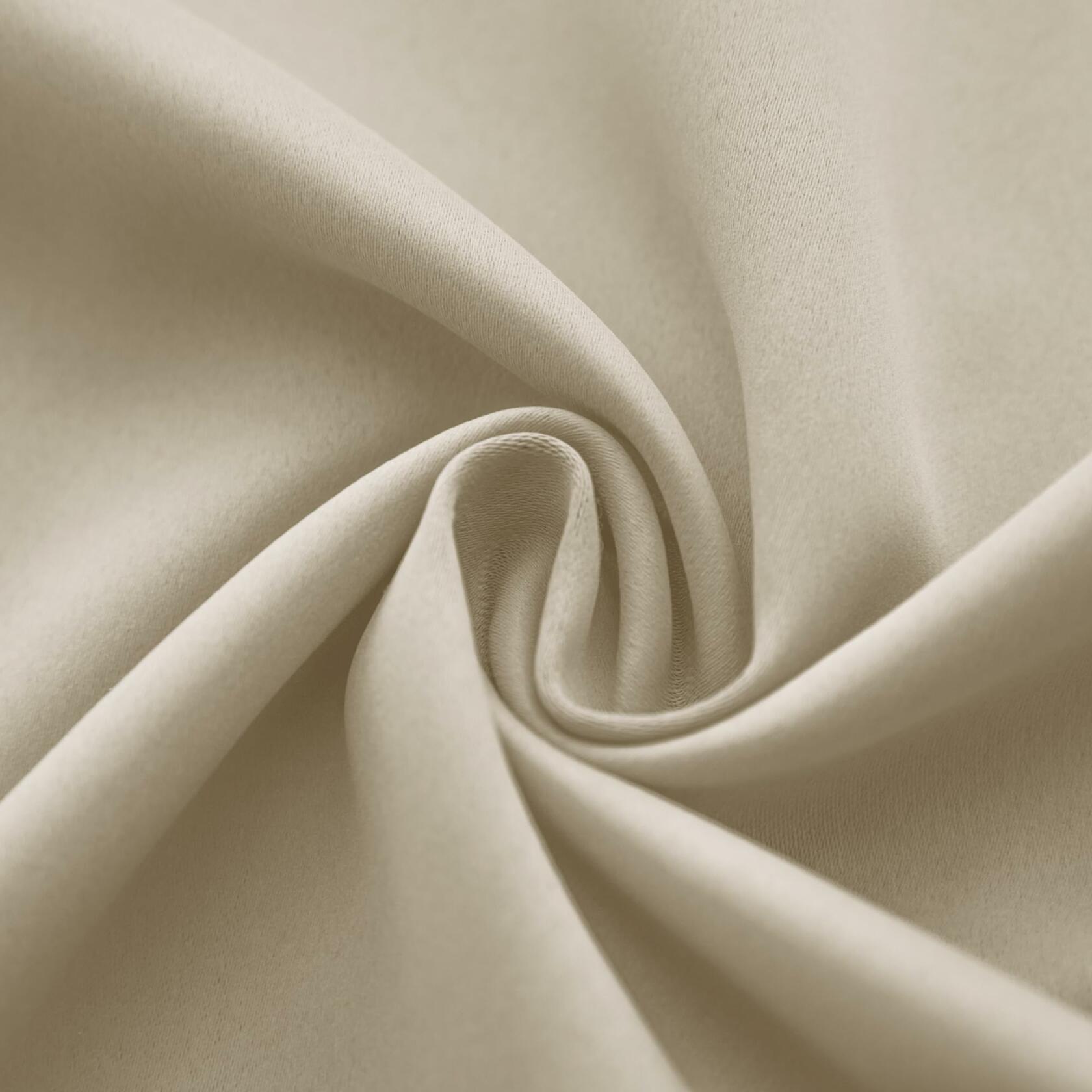 Mrs.Naturall Biscotti Beige Blackout Curtains 34x36 Inch Set of 2 Panels