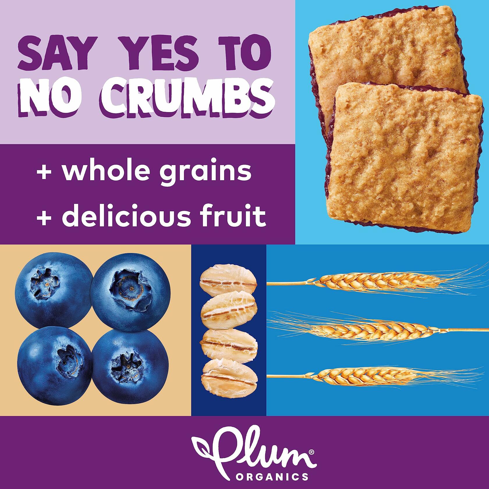 Plum Organics Jammy Sammy Blueberry Oatmeal Snack Bars 1.02oz 5 Pack