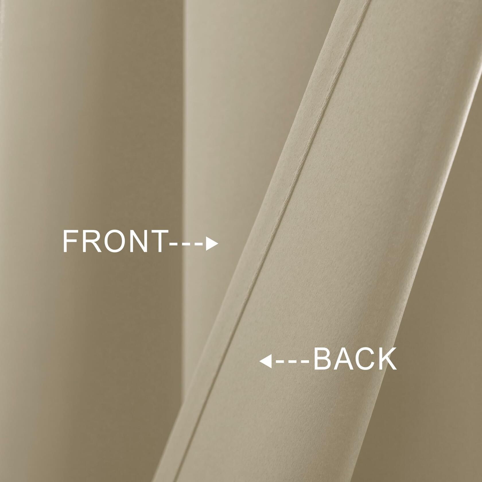 Mrs.Naturall Biscotti Beige Blackout Curtains 34x36 Inch Set of 2 Panels