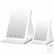 BACK KTCL 2 Pack 2025 Rechargeable Travel Makeup Vanity Mirror 72 LED White