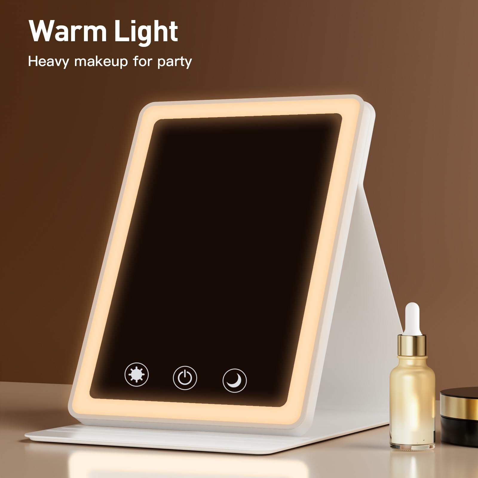 BACK KTCL 2 Pack 2025 Rechargeable Travel Makeup Vanity Mirror 72 LED Lights