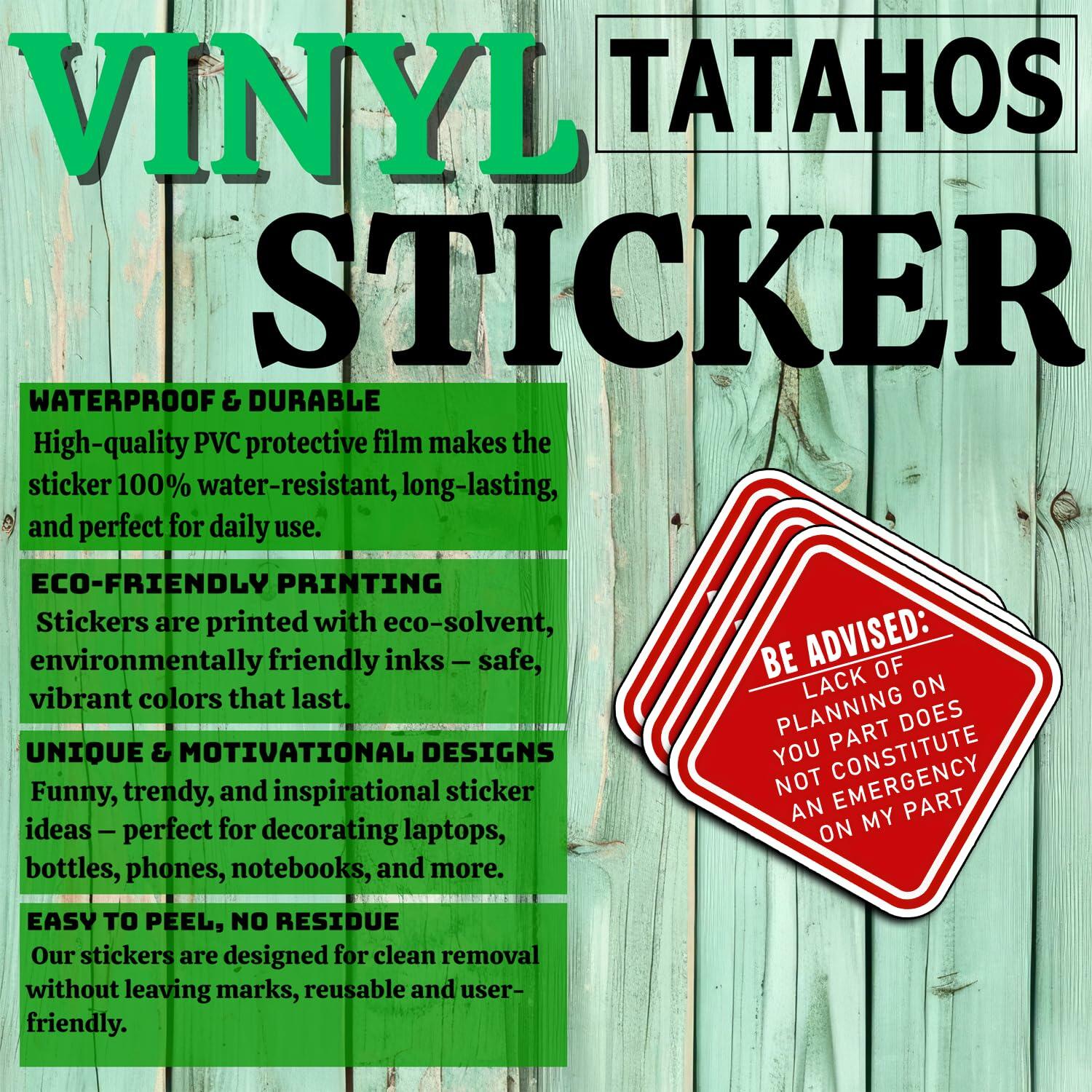 TATAHOS 3Pcs Lack of Planning Emergency Stickers Waterproof Vinyl 3" Multi