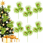 Ruxiel 17 Inch Christmas Tree Picks 6 PCS Lime Green Furry Curly Stems