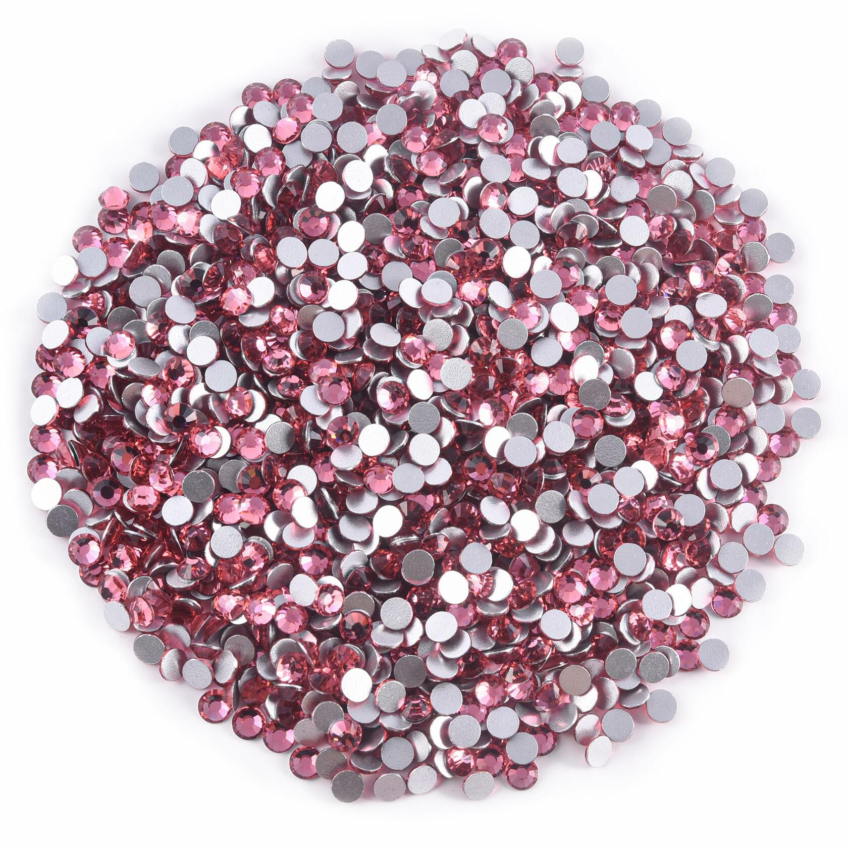 Blinginbox Glass Flatback Rhinestones Crystal Round Gems Rose SS20 1440pcs