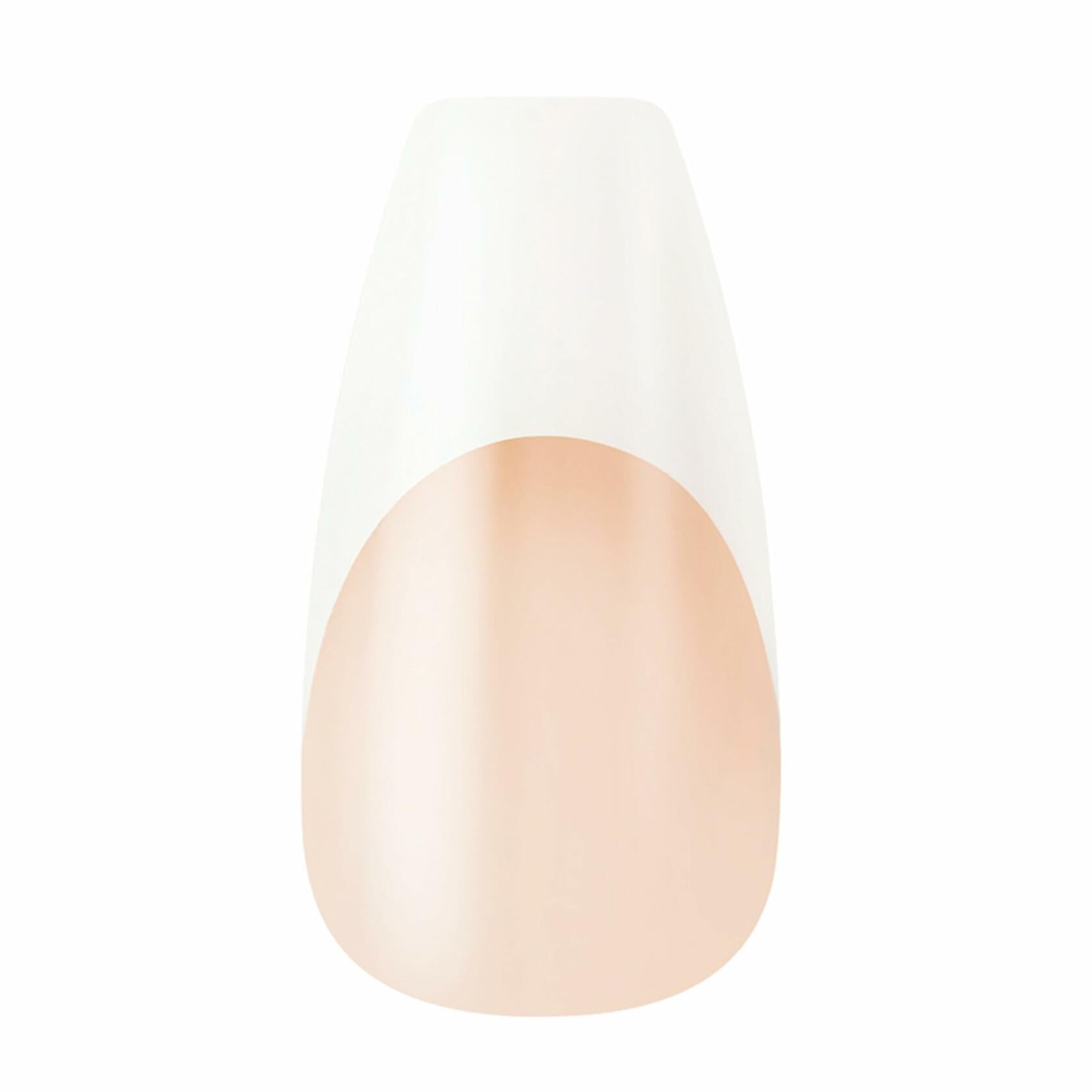 KISS Salon Acrylic Press On Nails Je T'Aime White Medium Coffin 28 Nails