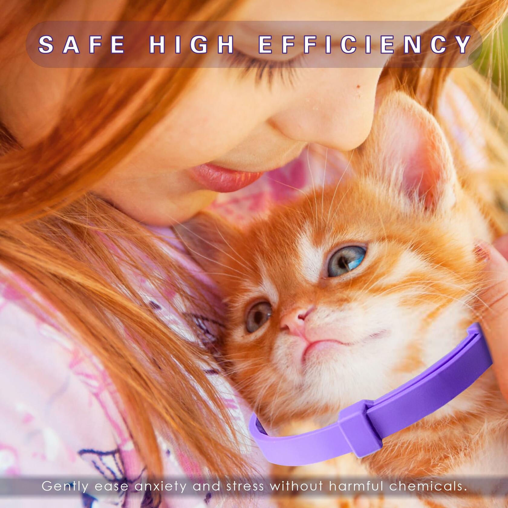Simnice Cat Calming Collar 4 Pack Adjustable Pheromone Purple