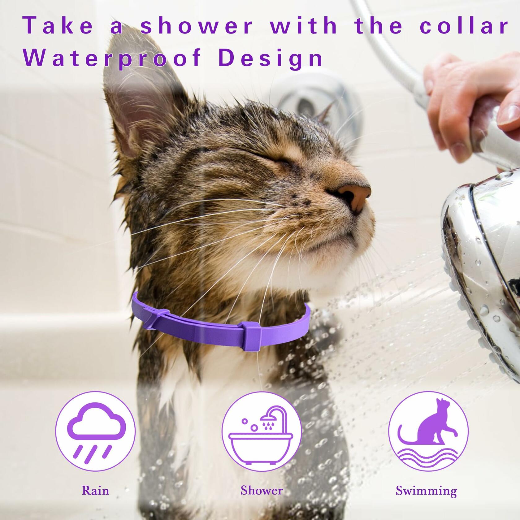 Simnice Cat Calming Collar 4 Pack Adjustable Pheromone Purple