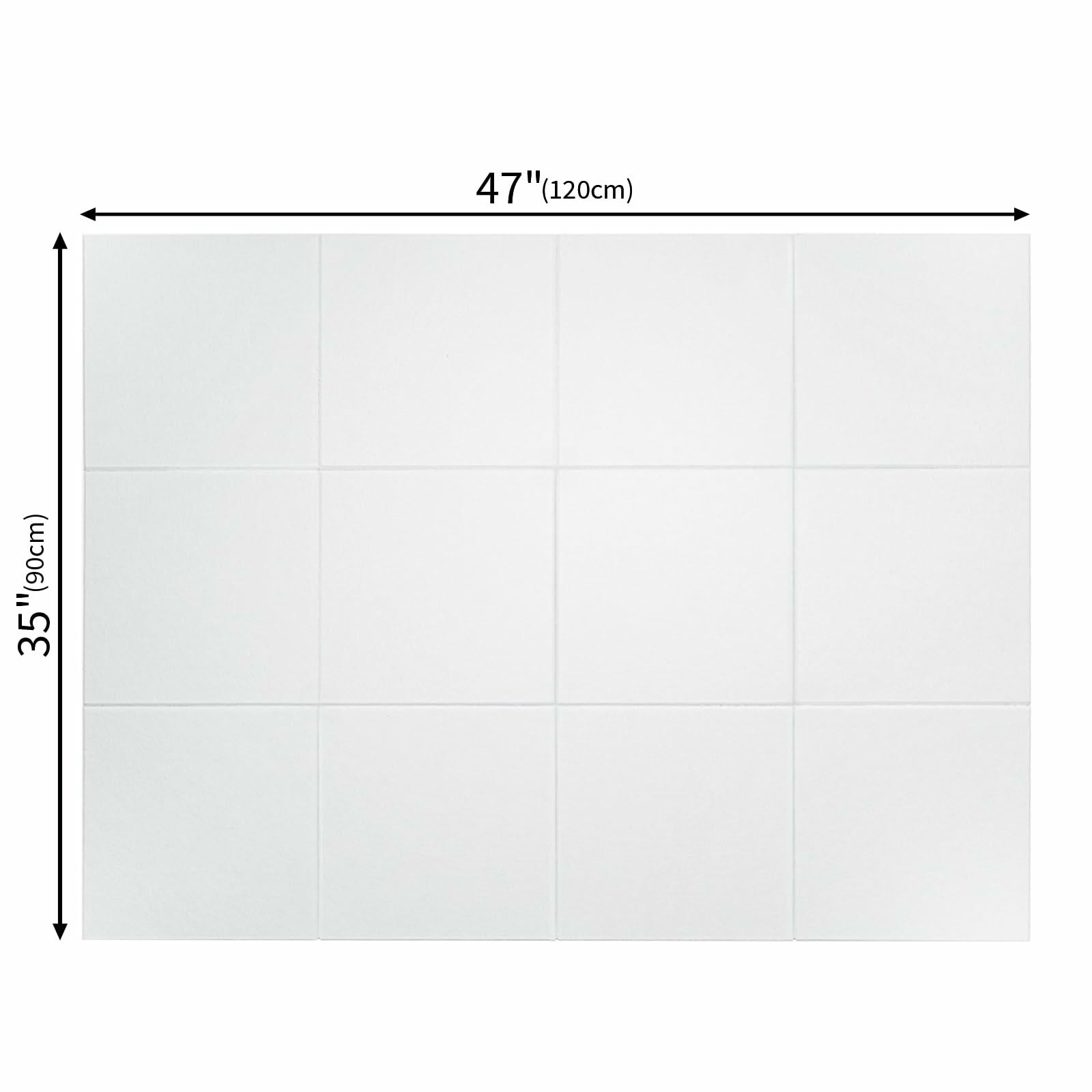 UBZMOK Large Cork Board Felt Wall Tiles 47x35 White 12 Pack with Tabs Pins