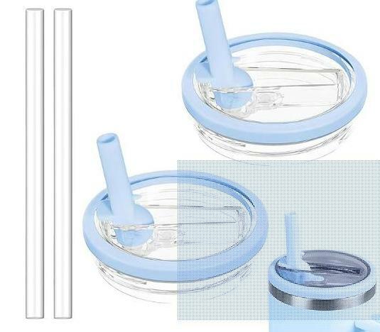 ANTAND 40oz Flip Straw Leak Proof Lid Stanley H2.0 Quencher 2 Pack Beige Matcha