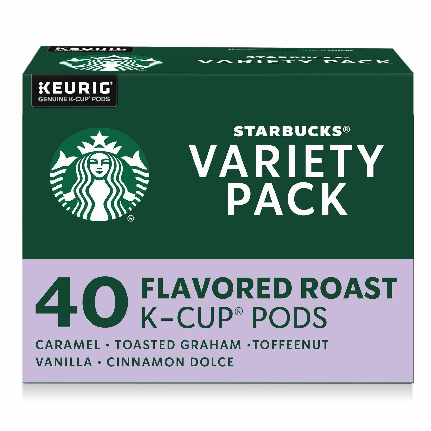 BestBy11/25 Starbucks K-Cup Coffee Pods Flavored Variety Pack 40 Count