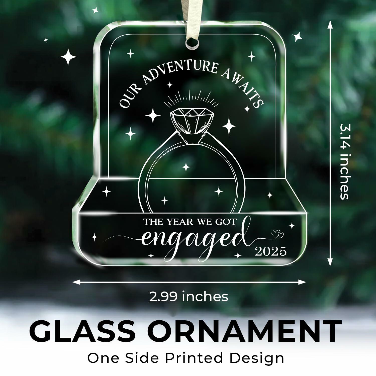 NewEleven Valentines Day Gifts 2025 Glass Ornaments for Couples Engaged 2025