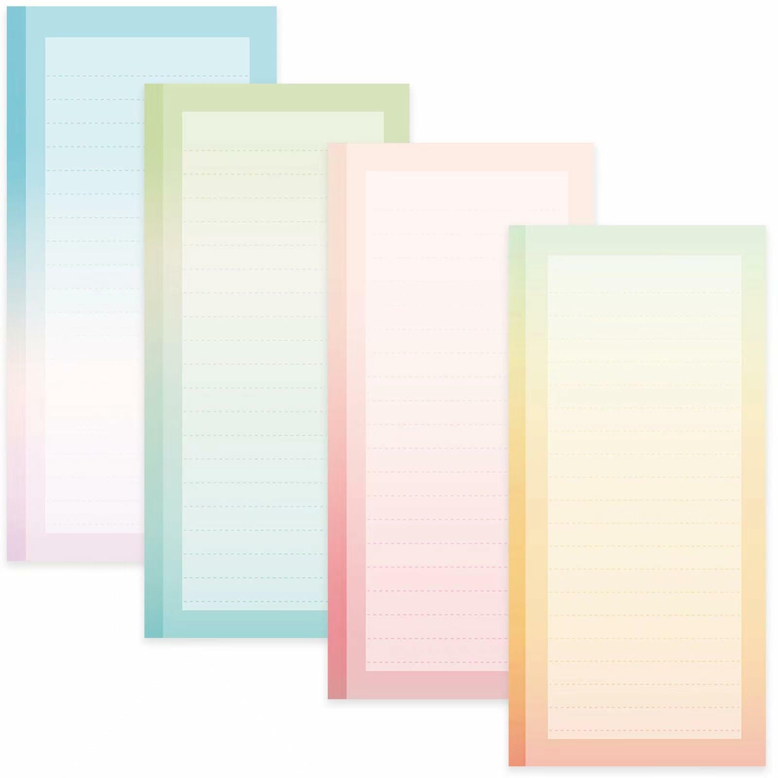 Henzavk 4 Pack Magnetic Notepads Refrigerator Full Magnet Back 50 Sheets