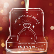 NewEleven Valentines Day Gifts 2025 Glass Ornaments for Couples Engaged 2025